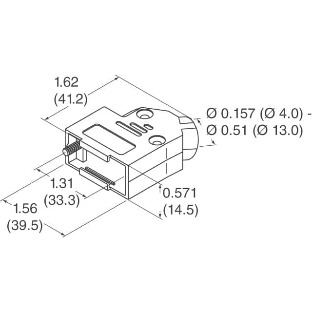 165X02699XE Conec  Capots de connecteurs D-Sub en forme de D